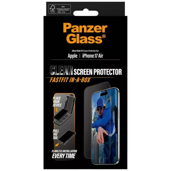 PanzerGlass Ultra-Wide Fit Fastfit edzett üveg iPhone Air készülékhez