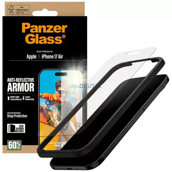PanzerGlass Armor tükröződésmentes EasyAligner edzett üveg iPhone Air készülékhez