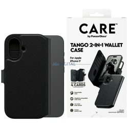   Case CARE by PanzerGlass Feature Tango 2w1 pénztárca tok MagSafe iPhone 17-hoz fekete