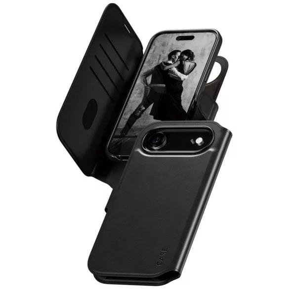 Case CARE by PanzerGlass Feature Tango 2w1 pénztárca tok MagSafe iPhone Airhez fekete