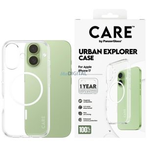 CARE by PanzerGlass zászlóshajó Urban Explorer Case w. White MagSafe iPhone 17-hez Tiszta