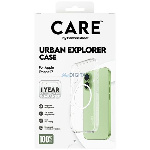 CARE by PanzerGlass zászlóshajó Urban Explorer Case w. White MagSafe iPhone 17-hez Tiszta