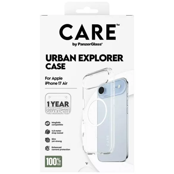 CARE by PanzerGlass zászlóshajó Urban Explorer tok fehér MagSafe-val iPhone Air átlátszóhoz