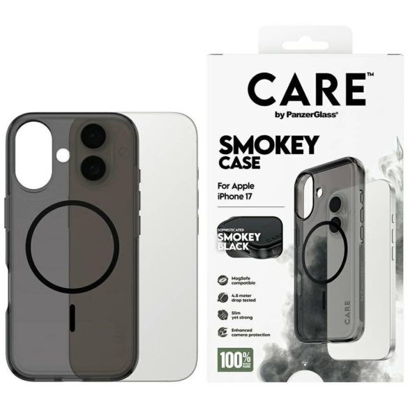CARE by PanzerGlass Zászlóshajó Urban Explorer tok fekete színben MagSafe iPhone 17 füsthöz