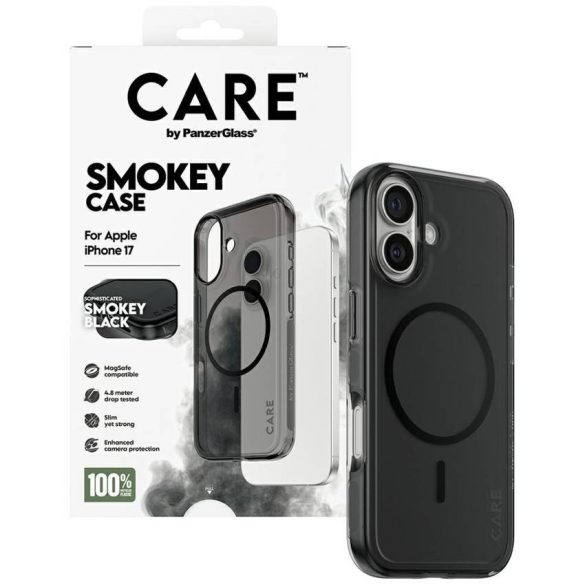 CARE by PanzerGlass Zászlóshajó Urban Explorer tok fekete színben MagSafe iPhone 17 füsthöz