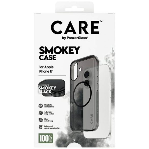 CARE by PanzerGlass Zászlóshajó Urban Explorer tok fekete színben MagSafe iPhone 17 füsthöz