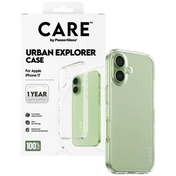 Case CARE by PanzerGlass zászlóshajó Urban Explorer w. átlátszó keret iPhone 17 átlátszó