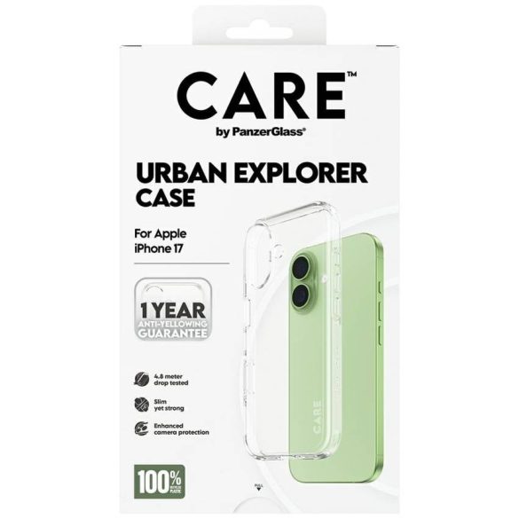 Case CARE by PanzerGlass zászlóshajó Urban Explorer w. átlátszó keret iPhone 17 átlátszó