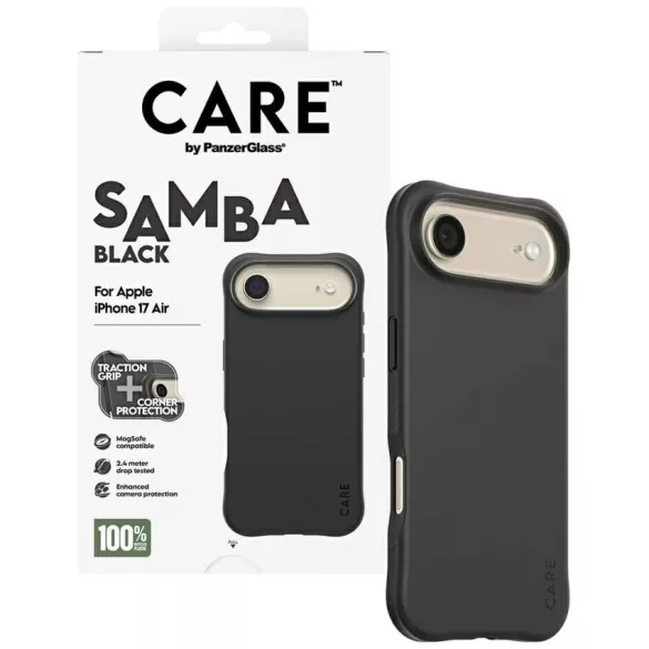 Case CARE by PanzerGlass Divatos Samba MagSafe iPhone Air készülékhez fekete