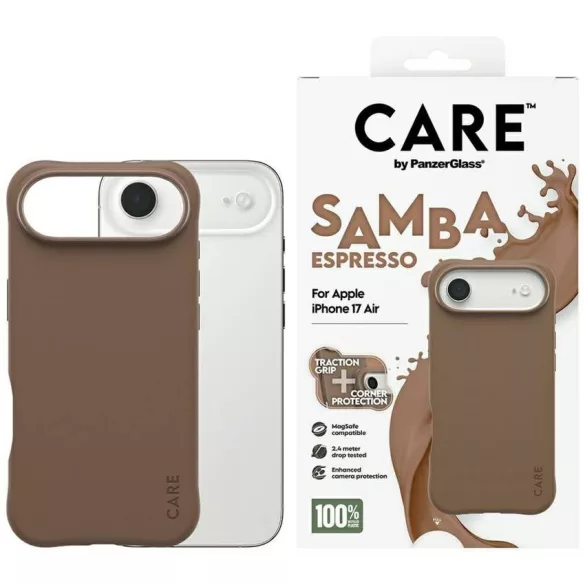 Case CARE by PanzerGlass Divatos Samba MagSafe iPhone Air espresso tok iPhone Airhez