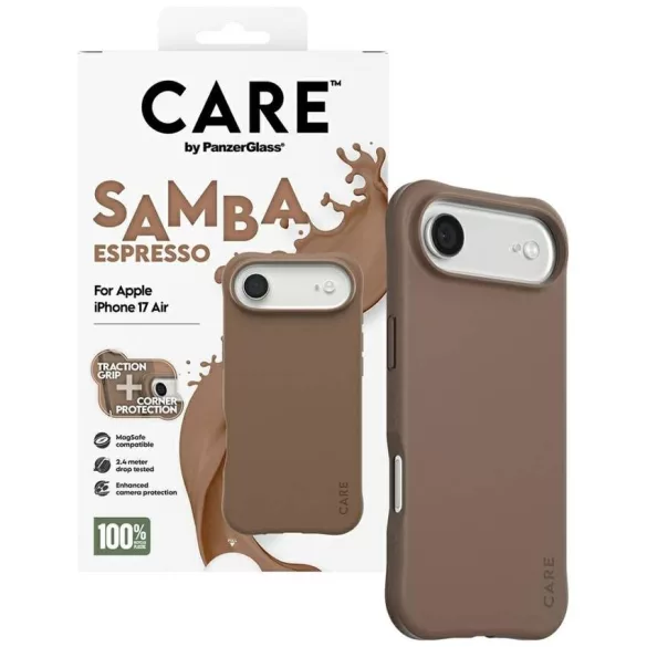 Case CARE by PanzerGlass Divatos Samba MagSafe iPhone Air espresso tok iPhone Airhez