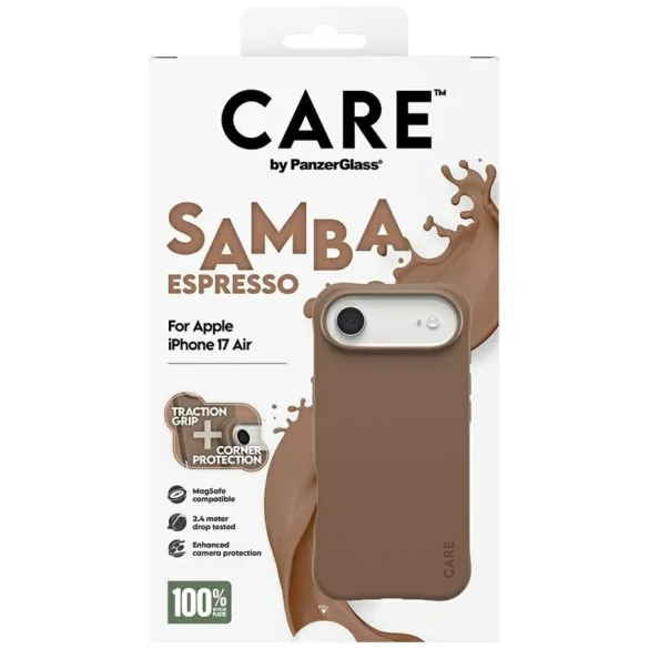 Case CARE by PanzerGlass Divatos Samba MagSafe iPhone Air espresso tok iPhone Airhez