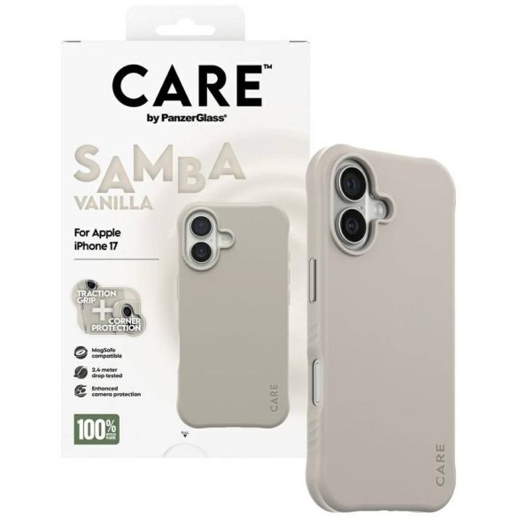 Case CARE by PanzerGlass Divatos Samba MagSafe iPhone 17 vanília tokhoz