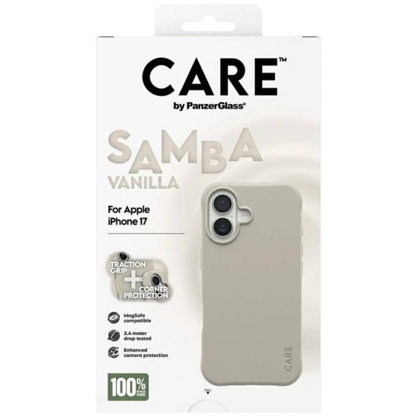 Case CARE by PanzerGlass Divatos Samba MagSafe iPhone 17 vanília tokhoz