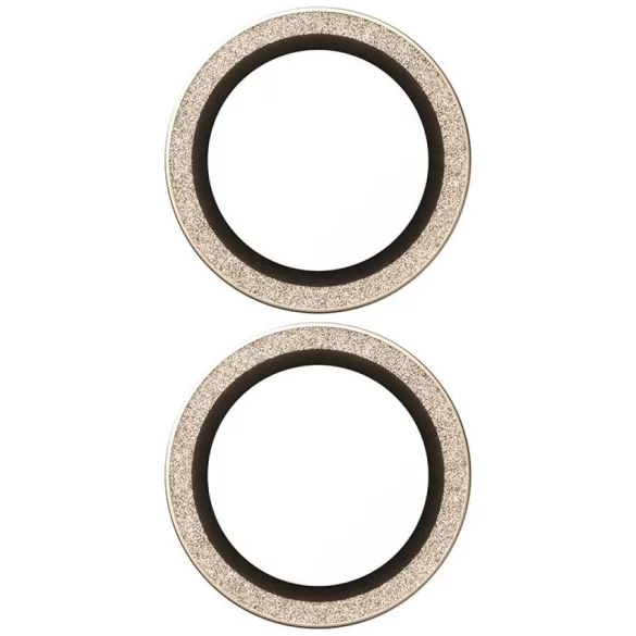 Edzett üveg lencsevédő PanzerGlass Hoops Glitter az iPhone 17 / 16 / 16 Plus-hoz arany színű