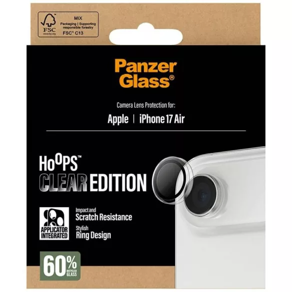 PanzerGlass Hoops edzett üveg lencse képernyővédő iPhone Air készülékhez