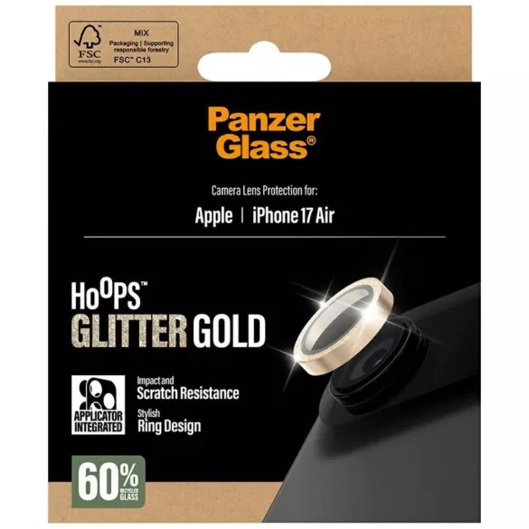 Edzett üveg lencsevédő PanzerGlass Hoops Glitter iPhone Air