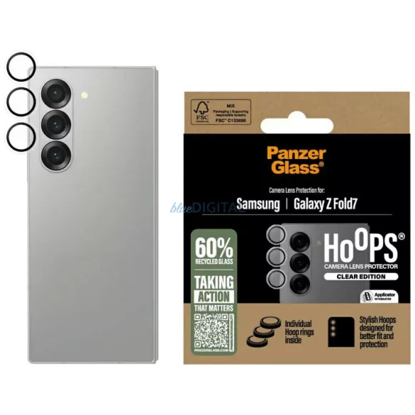 PanzerGlass Hoops kamera lencse védő edzett üveg fekete szegéllyel Samsung Galaxy Z Fold7
