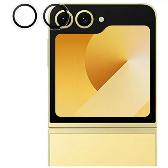 Edzett üveg a kamera lencséjéhez PanzerGlass karika Samsung Galaxy Z Flip7 FE számára