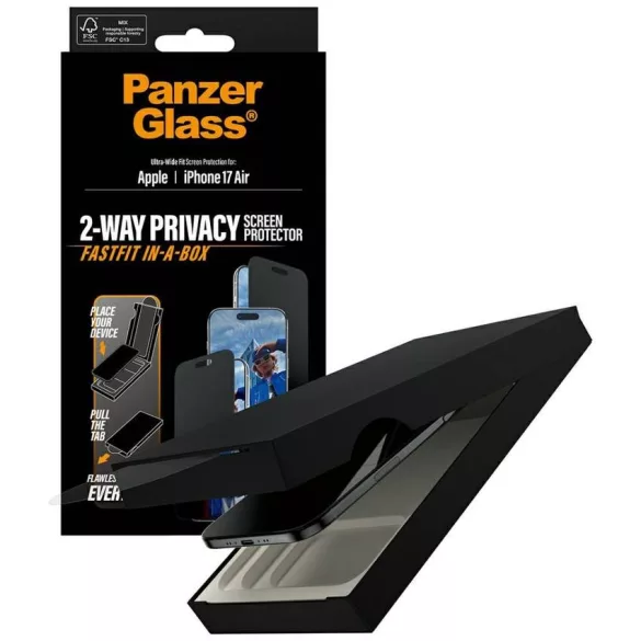 PanzerGlass Ultra-Wide Fit Fastfit adatvédelmi üveg iPhone Air készülékhez