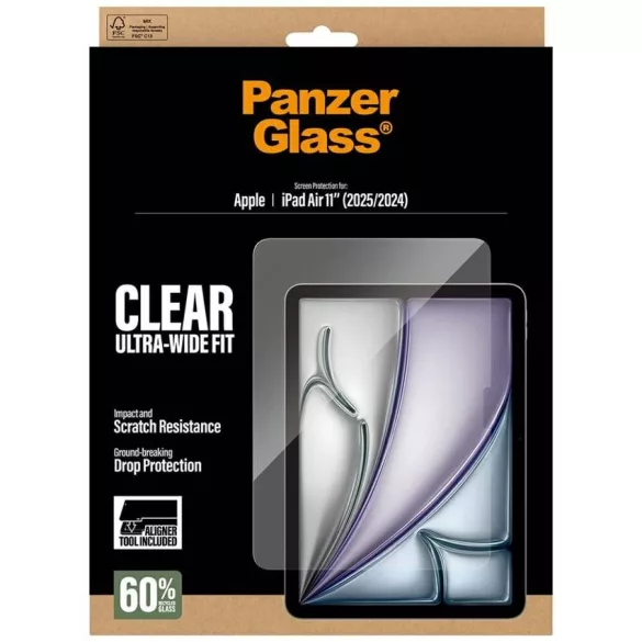 Edzett üveg PanzerGlass Ultra-Wide Fit az iPad Air 11" (2025/2024) készülékhez