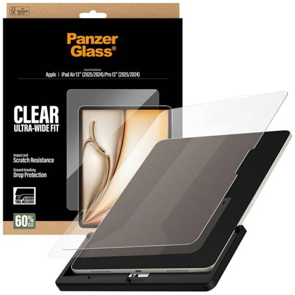 Edzett üveg PanzerGlass Ultra-Wide Fit az iPad Air 13" (2025/2024) / Pro 13" (2025/2024) készülékhez