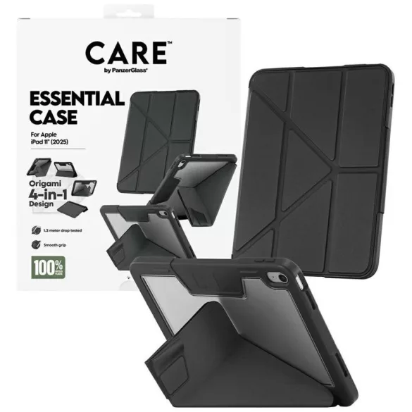 Case Care by PanzerGlass Y hajtogatott tok iPad 11" (2025) fekete