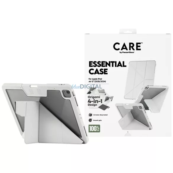 Care by PanzerGlass Y hajtogatott tok iPad Air 13" (2024/2025) világosszürke tokhoz