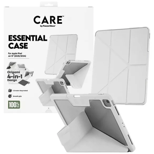 Care by PanzerGlass Y hajtogatott tok iPad Air 13" (2024/2025) világosszürke tokhoz
