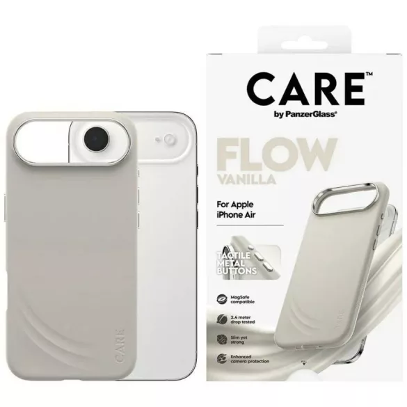 Case CARE by PanzerGlass FLOW MagSafe iPhone Air vanília tokhoz