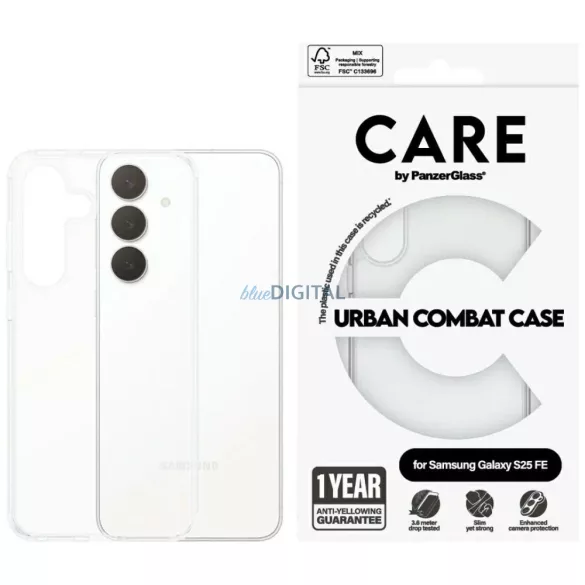 CARE by PanzerGlass Flagship Urban Combat átlátszó tok Samsung Galaxy S25 FE