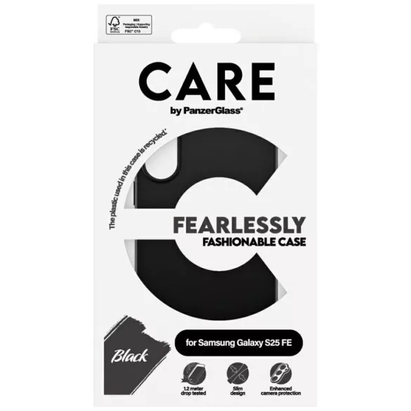 Case CARE by PanzerGlass Fashion tok Samsung Galaxy S25 FE fekete
