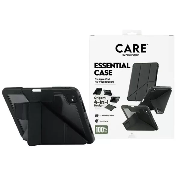 Case Care by PanzerGlass Y hajtogatás iPad Pro 11" (2025/2024) fekete tokhoz