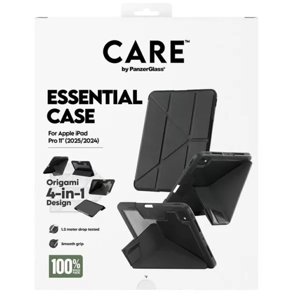 Case Care by PanzerGlass Y hajtogatás iPad Pro 11" (2025/2024) fekete tokhoz