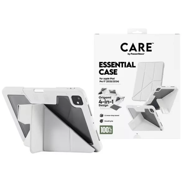 Care by PanzerGlass Y hajtogatott tok iPad Pro 11" (2025/2024) készülékhez világosszürke színben