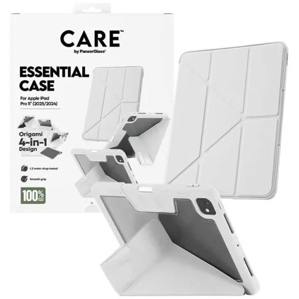 Care by PanzerGlass Y hajtogatott tok iPad Pro 11" (2025/2024) készülékhez világosszürke színben