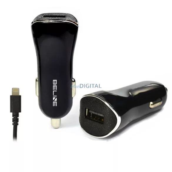 Beline 1xUSB + Lightning 1A autós töltő iPhone 5/6/7/8/X - fekete