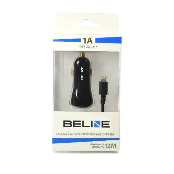 Beline autós töltő 1xUSB csatlakozóval és USB-A - Lightning kábellel 1A fekete