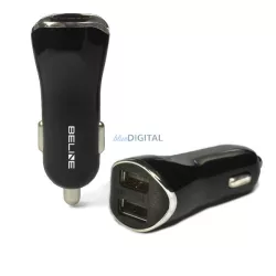   Beline autós töltő 2xUSB-A csatlakozóval 2,1A fekete (csak fej)