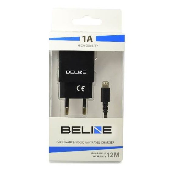 Beline hálózati töltő 1xUSB csatlakozóval és USB-A - Lightning kábellel 1A fekete