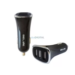 Beline 3xUSB 4A autós töltő, fekete (csak a fej)