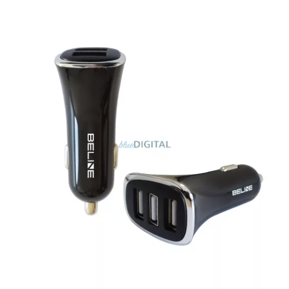 Beline 3xUSB 4A autós töltő, fekete (csak a fej)