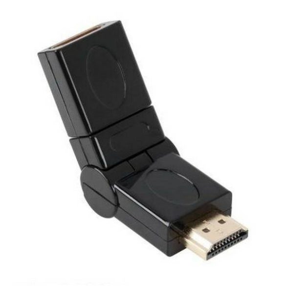 HDMI aljzat-HDMI dugós csatlakozó fekete elforgatható