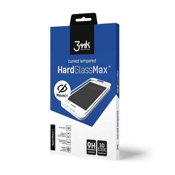 3MK Glass Max Privacy iPhone 7 fekete, teljes képernyős kijelzővédő fólia betekintés védelemmel