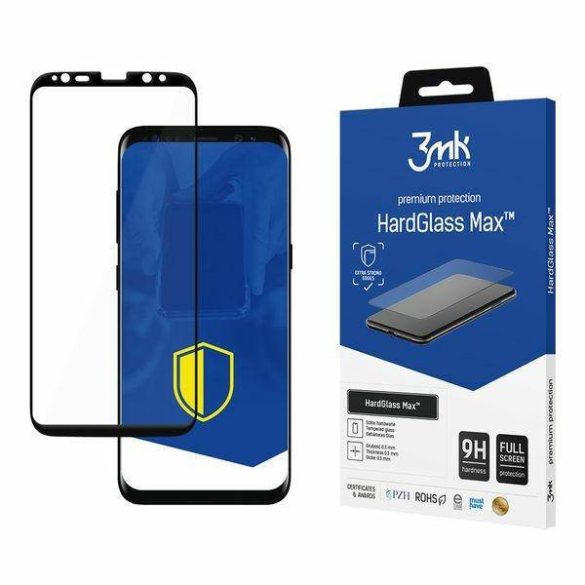3MK HardGlass Max Samsung G950 S8 fekete teljes képernyős üveg kijelzővédő fólia