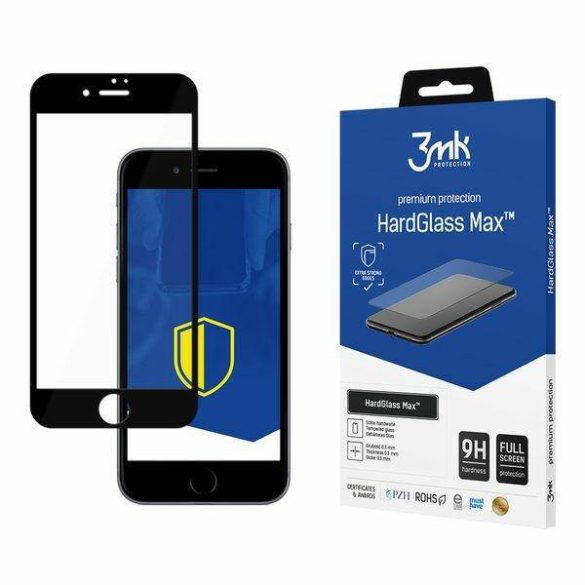 3MK HardGlass Max iPhone 8 Plus fekete teljes képernyős üveg kijelzővédő fólia