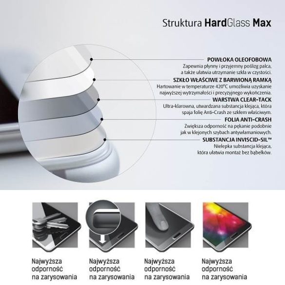 3MK HardGlass Max iPhone 8 Plus fekete teljes képernyős üveg kijelzővédő fólia