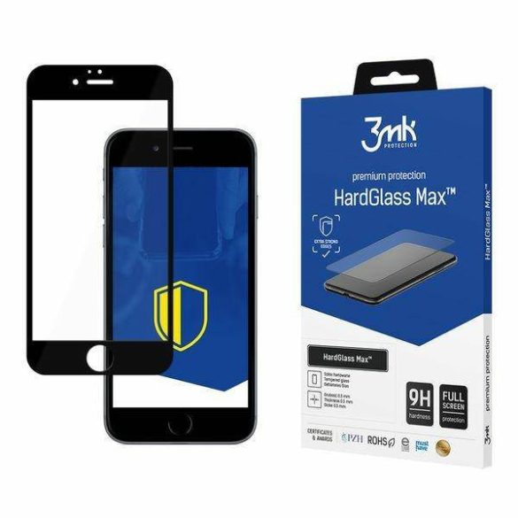 3MK HardGlass Max iPhone 6 Plus fekete teljes képernyős üveg kijelzővédő fólia