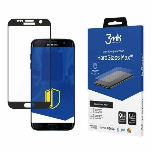 3MK HardGlass Max Samsung G935 S7 Edge fekete teljes képernyős üveg kijelzővédő fólia