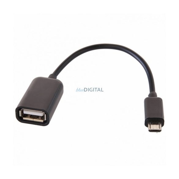 MicroUSB - USB-A OTG adapter - fekete